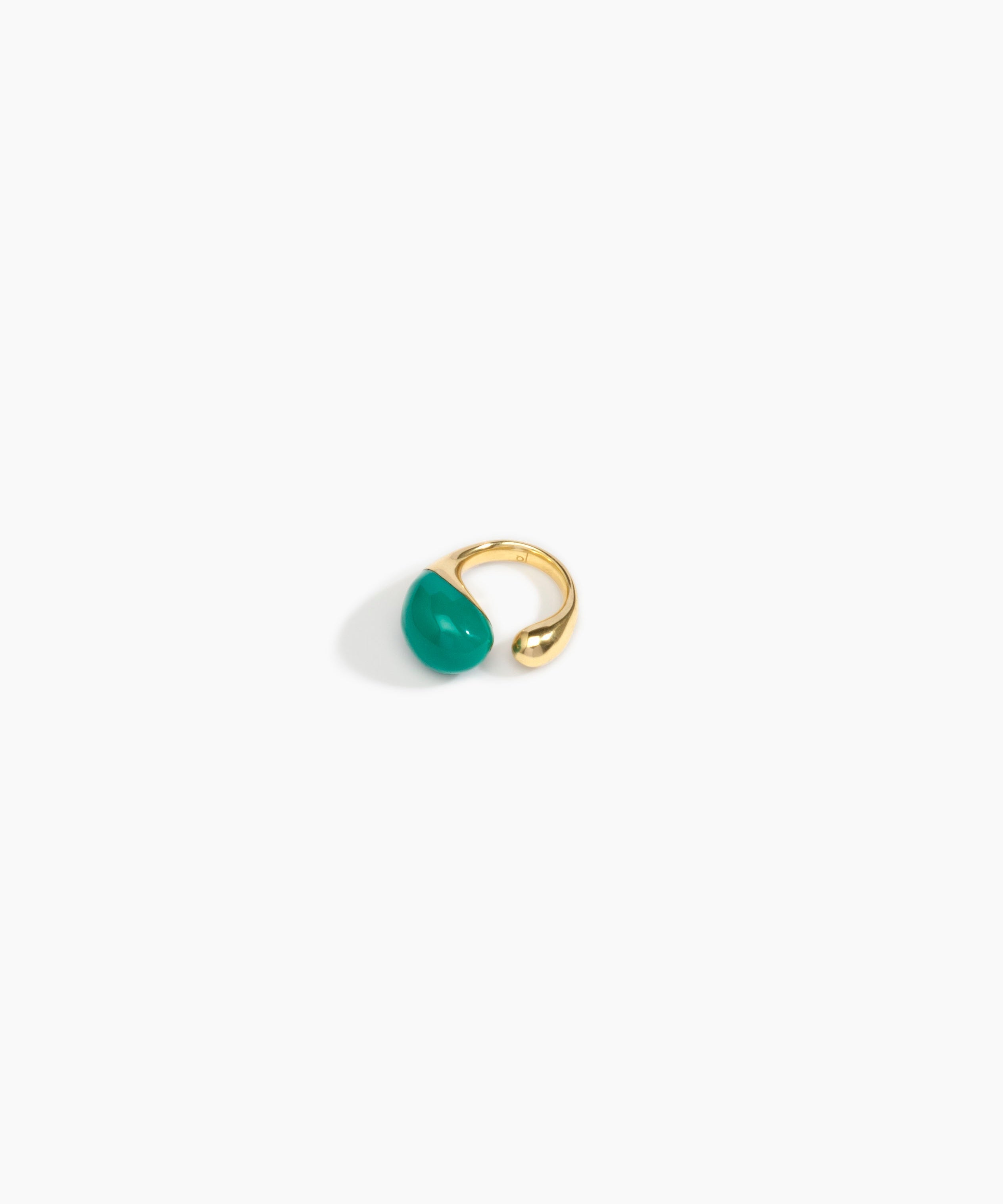 LO Collections Mungbean Ring Rings in Nano-Coated Brass Material with Mineral Colour