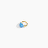 LO Collections Mungbean Ring Rings in Nano-Coated Brass Material with Sky Colour