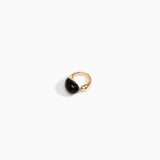 LO Collections Mungbean Ring Rings in Nano-Coated Brass Material resin with Black Colour