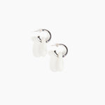 Dinosaur Designs Small Rock Hoop Earrings Earrings in Snow Swirl Colour resin with Silver-Plated Brass Hoop Material