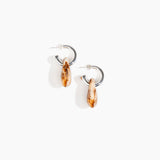 Dinosaur Designs Small Rock Hoop Earrings Earrings in Light Horn Colour resin with Silver-Plated Brass Hoop Material