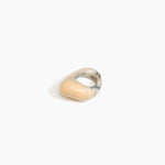 Dinosaur Designs Pebble Ring Rings in Sandy Pearl Colour resin with Regular Fit