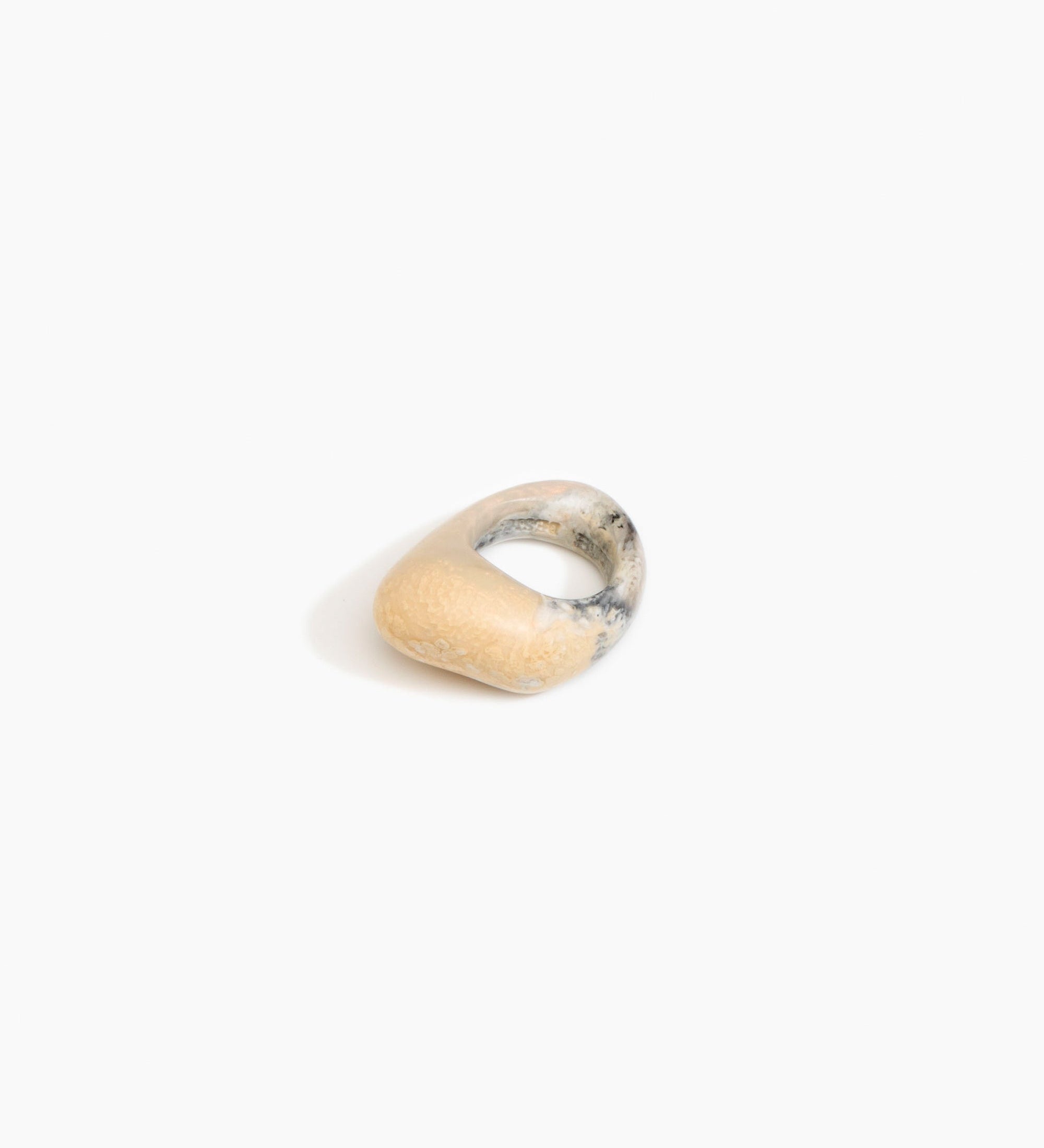 Dinosaur Designs Pebble Ring Rings in Sandy Pearl Colour resin with Regular Fit