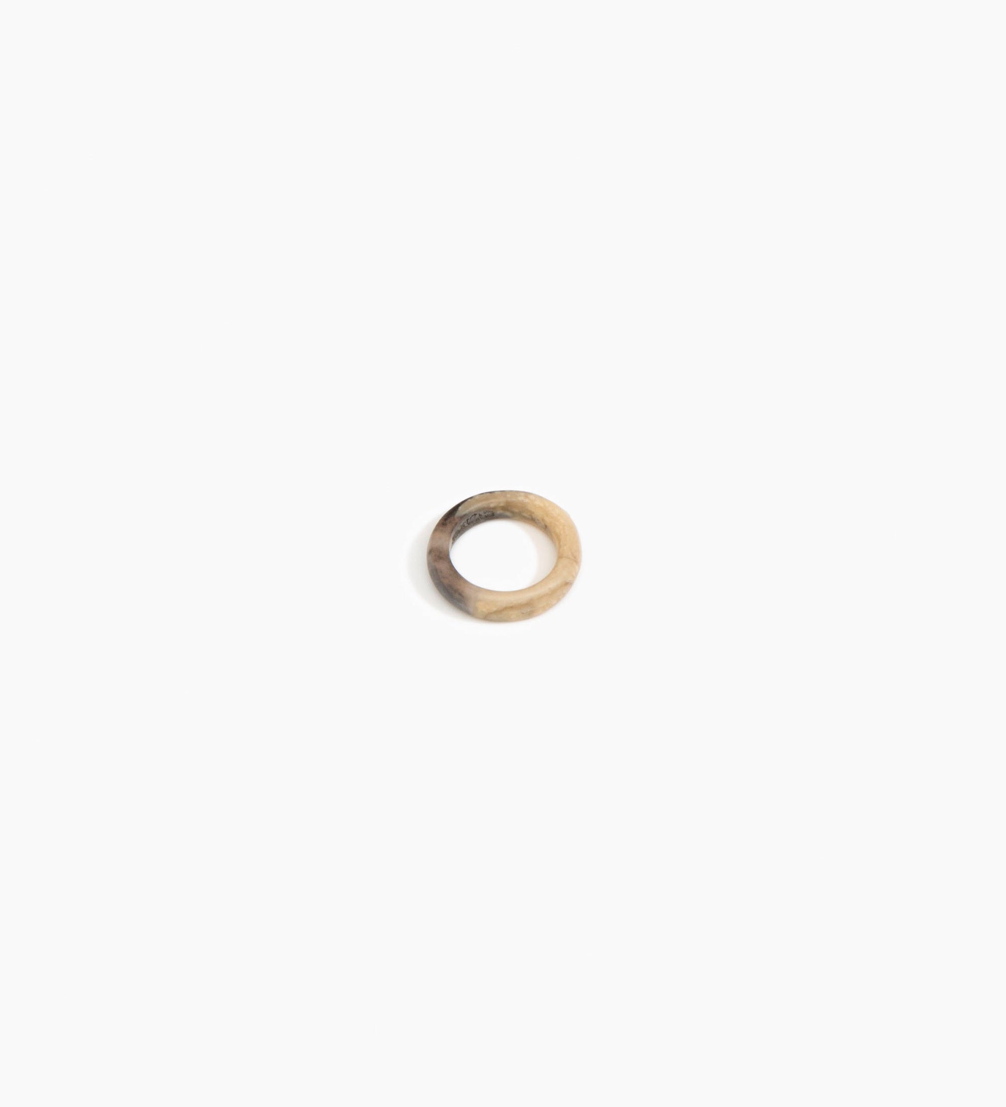 Dinosaur Designs Modern Tribal Band Ring Rings in Sandy Pearl Colour resin with Regular Fit