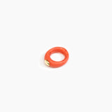 Dinosaur Designs Round Rock Ring Rings in Coral Swirl Colour resin