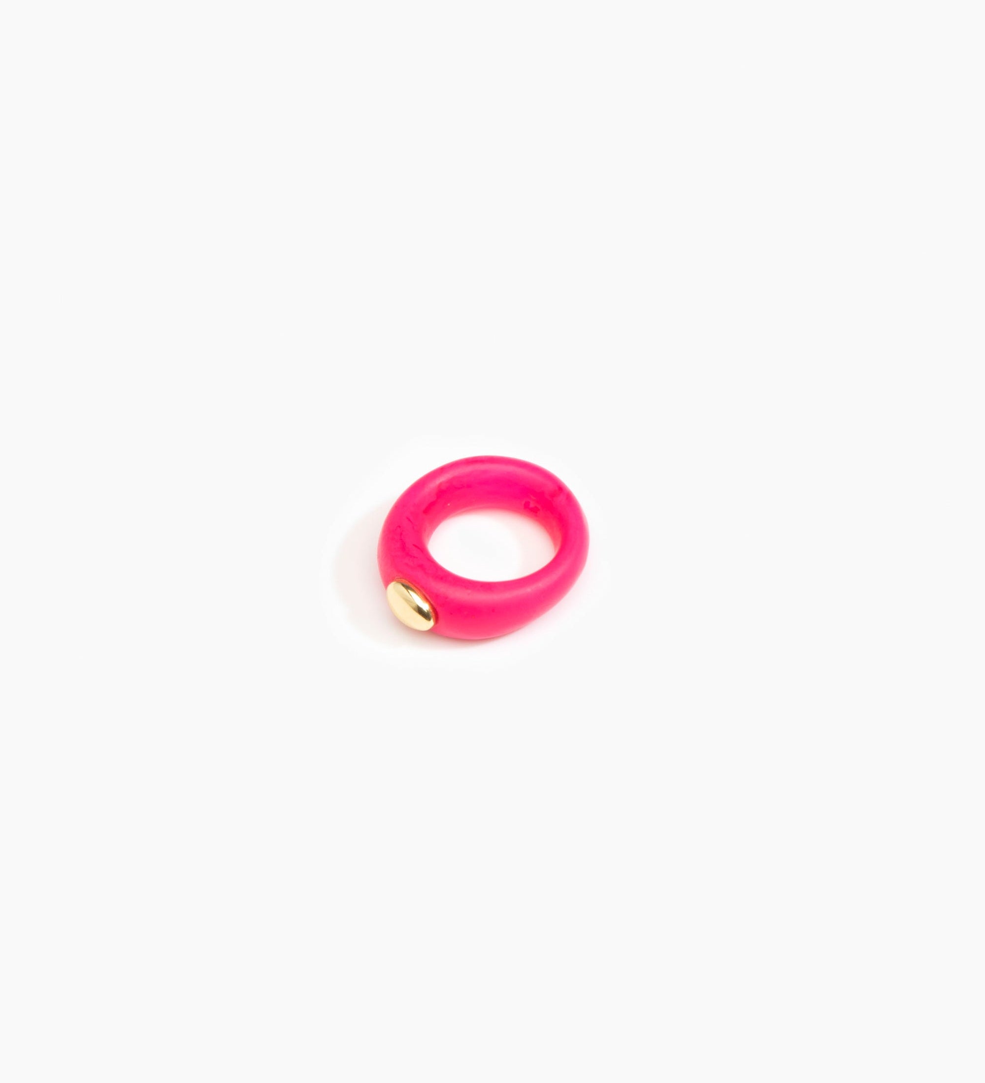 Dinosaur Designs Round Rock Ring Rings in Flamingo Colour resin