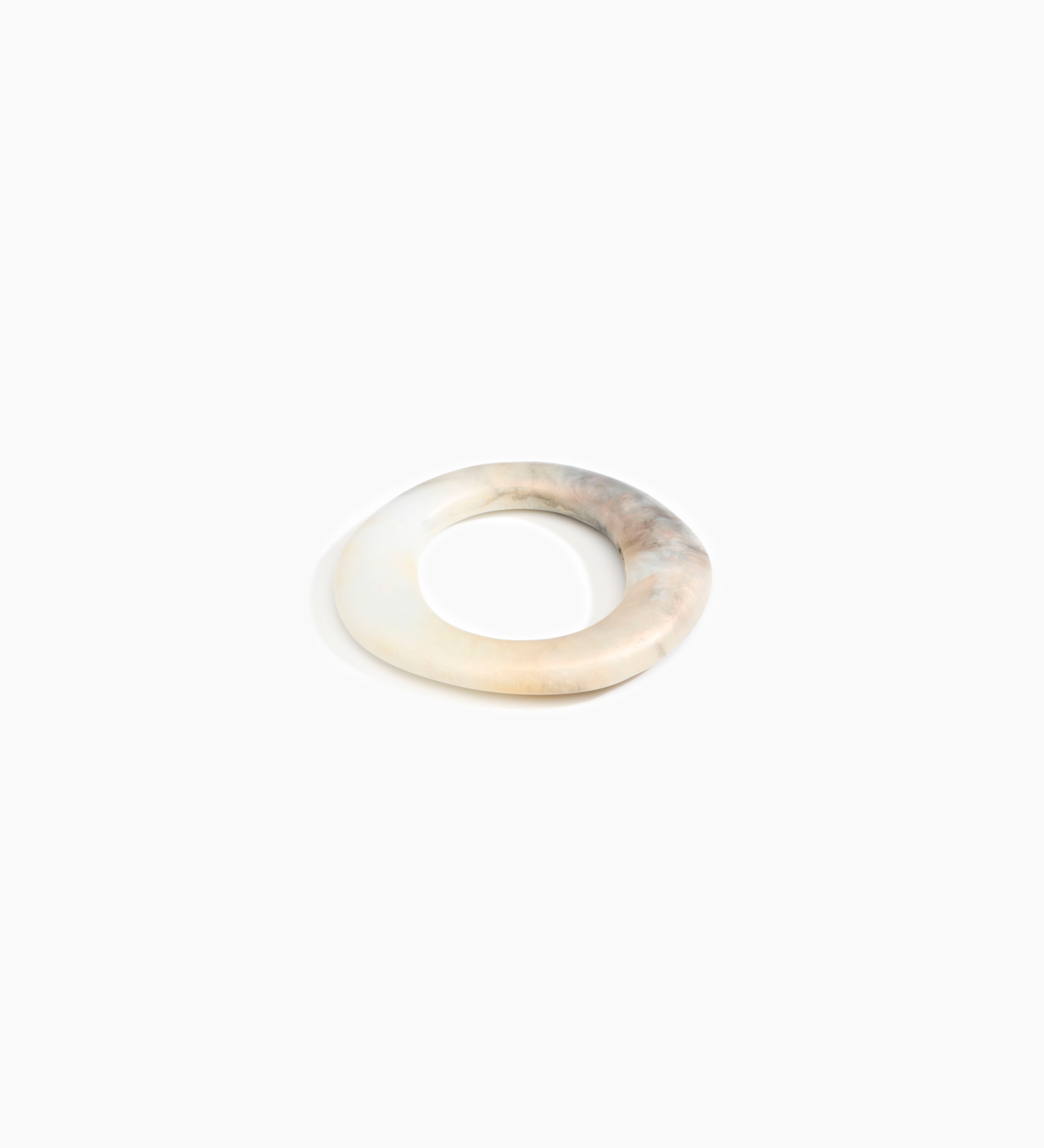 Dinosaur Designs Small Drift Bangle Bracelets in Sandy Pearl Colour resin with Regular Fit