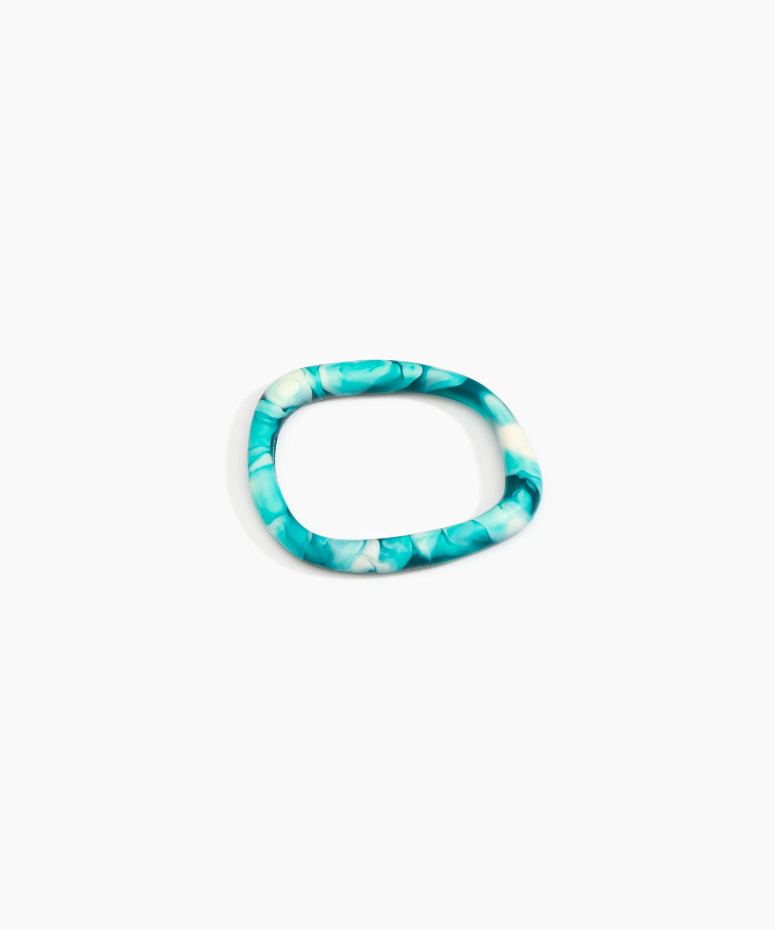 Dinosaur Designs Slate Bangle Bracelets in Lagoon Colour resin with Wide Fit