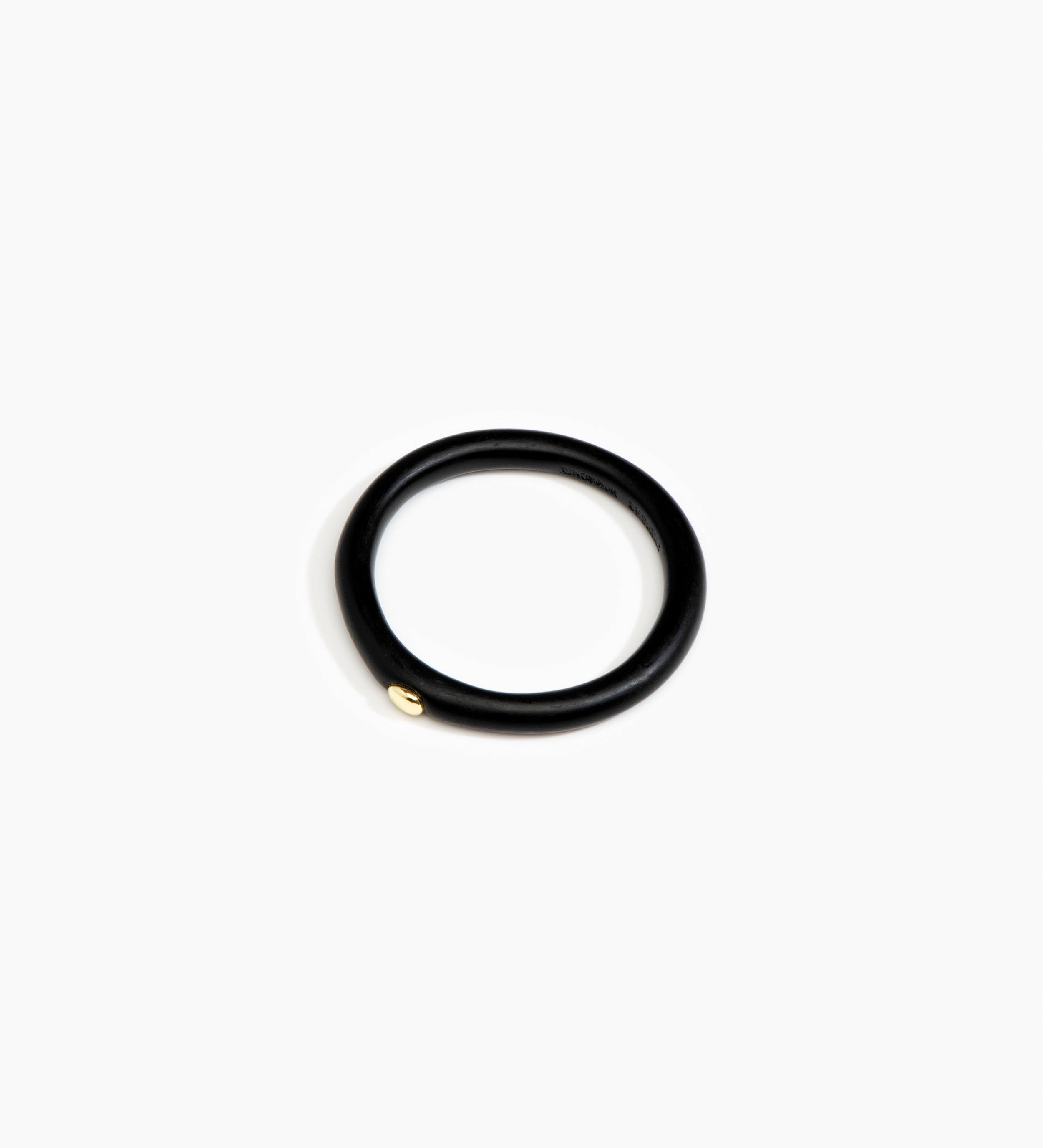 Dinosaur Designs Round Rock Wishbone Bangle Bracelets in Black Colour resin with Wide Fit