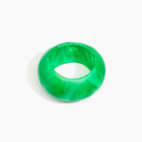 Dinosaur Designs Boulder Bangle Bracelets in Leaf Colour resin with Wide Fit