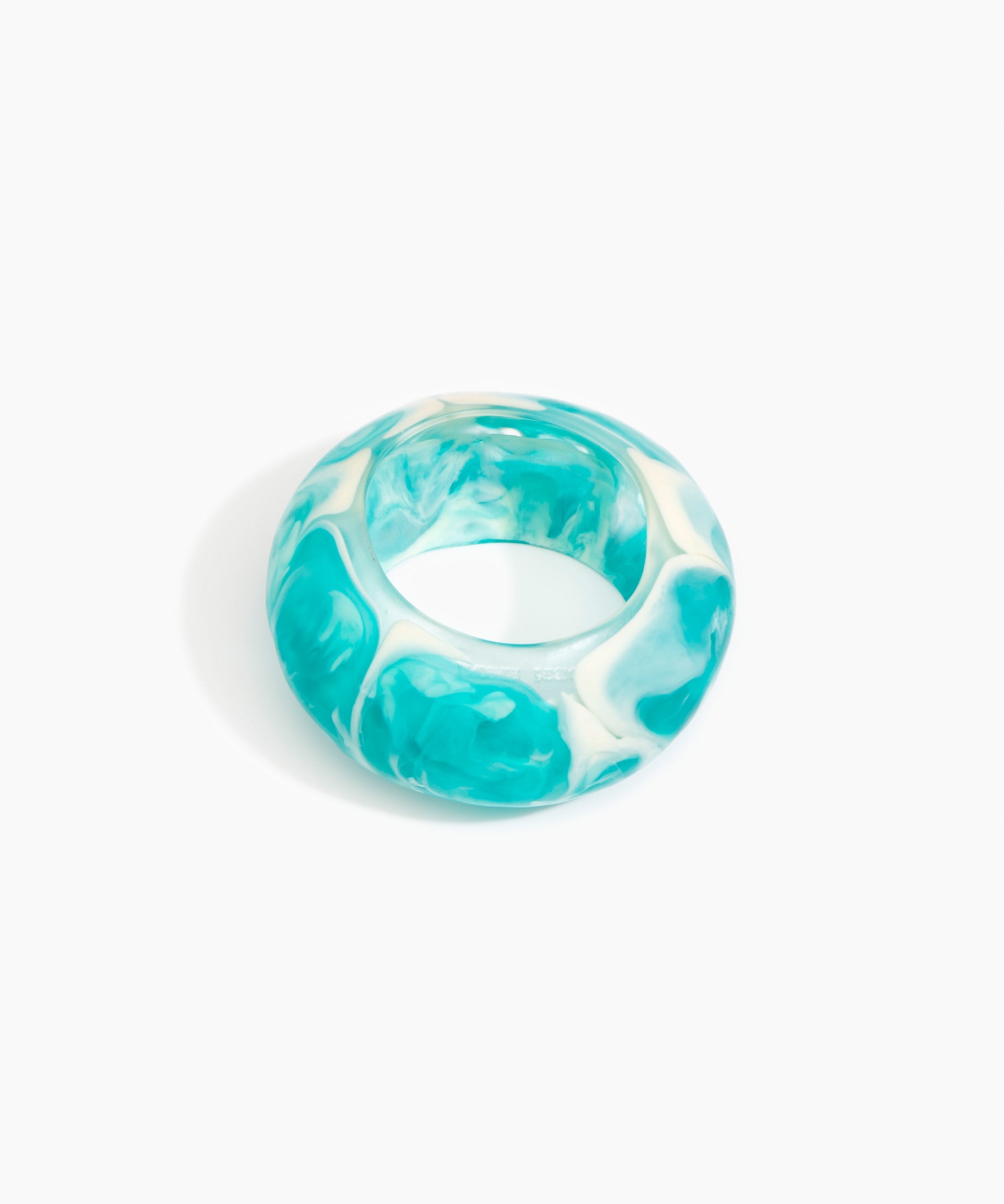 Dinosaur Designs Boulder Bangle Bracelets in Lagoon Colour resin with Wide Fit