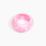 Dinosaur Designs Boulder Bangle Bracelets in Shell Pink Colour resin with Wide Fit