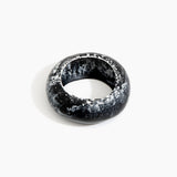 Dinosaur Designs Boulder Bangle Bracelets in Black Marble Colour resin with Wide Fit