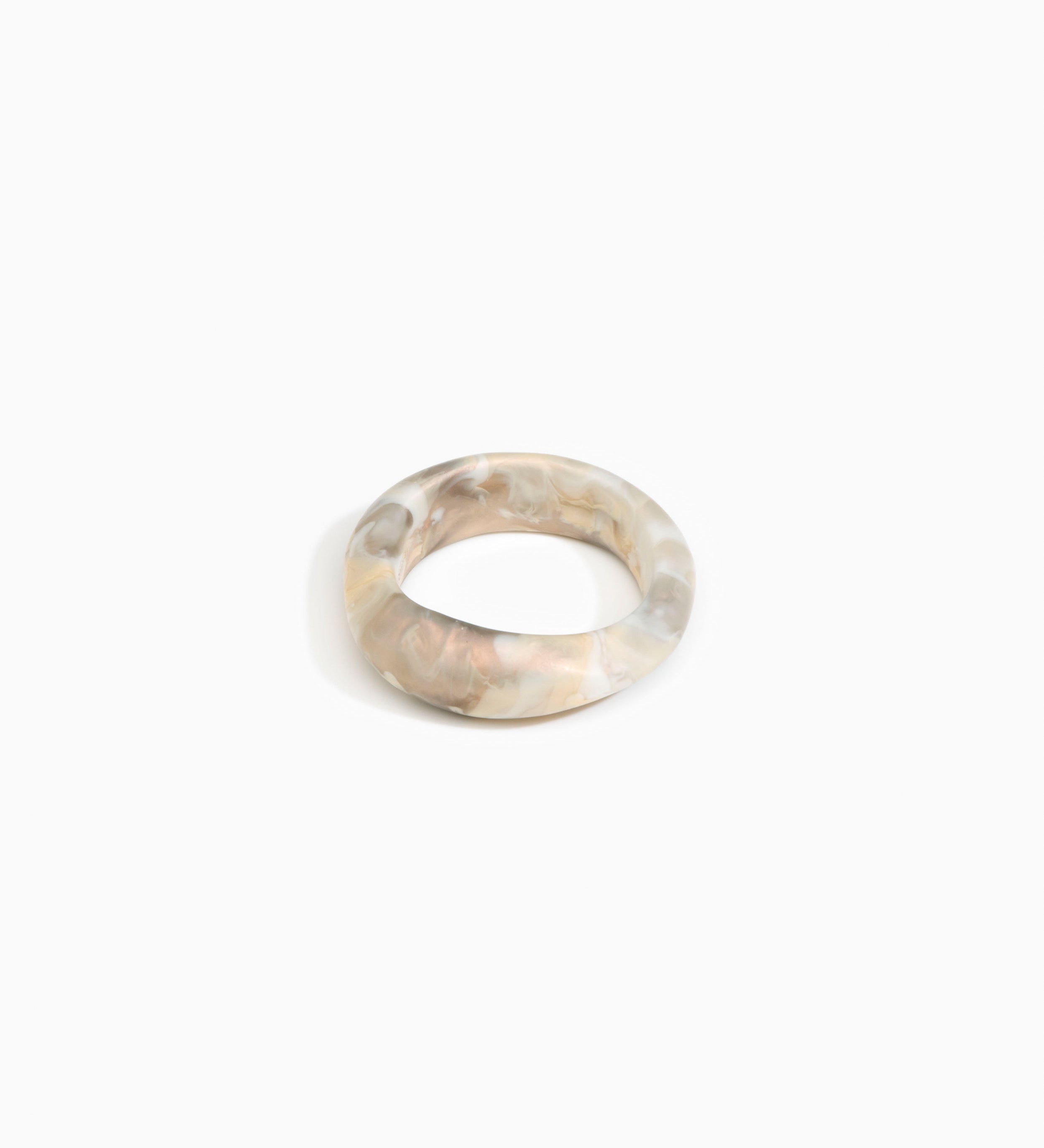 Dinosaur Designs Earth Bangle Bracelets in Sandy Pearl Colour resin with Regular Fit