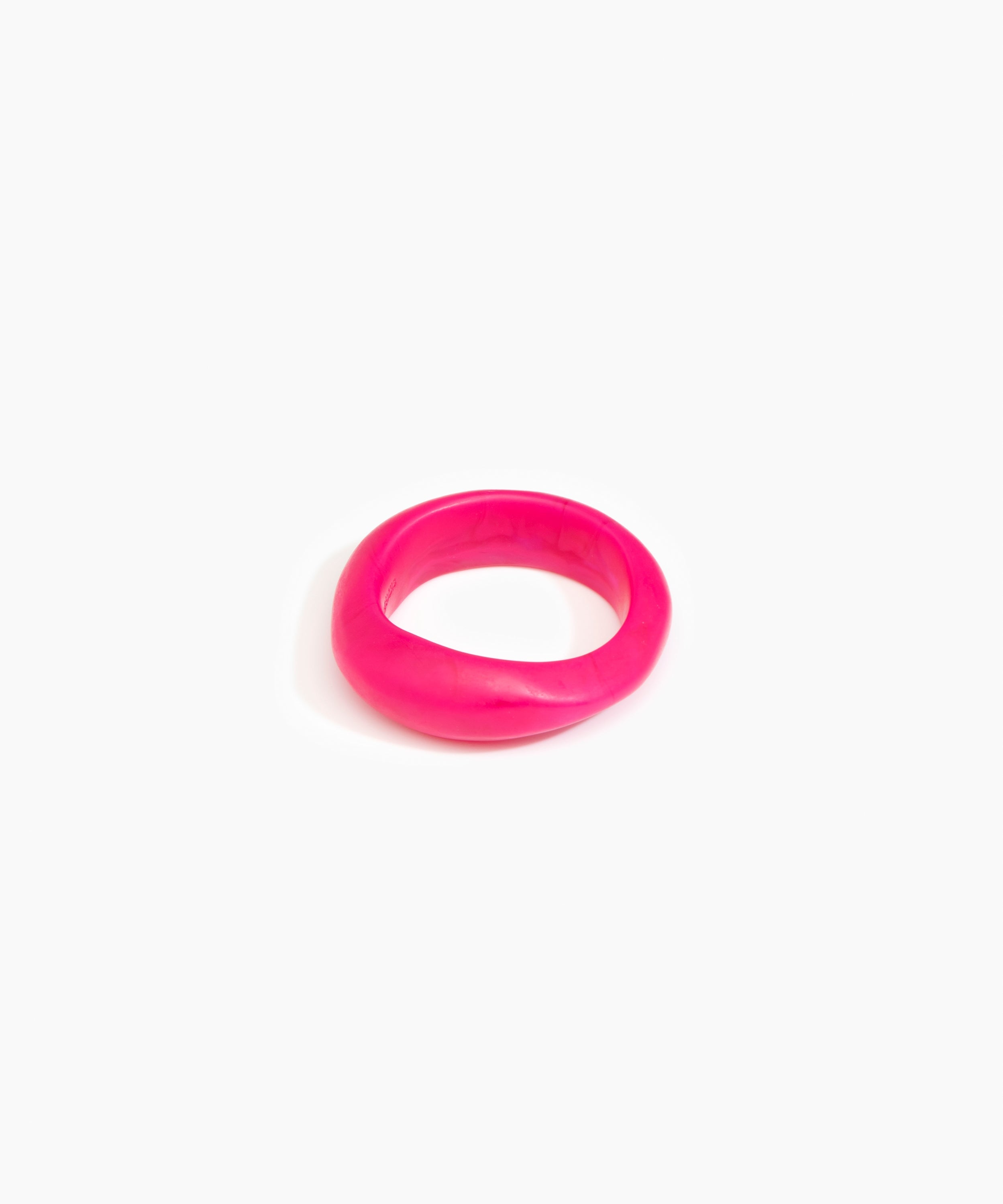 Dinosaur Designs Earth Bangle Bracelets in Flamingo Colour resin with Regular Fit