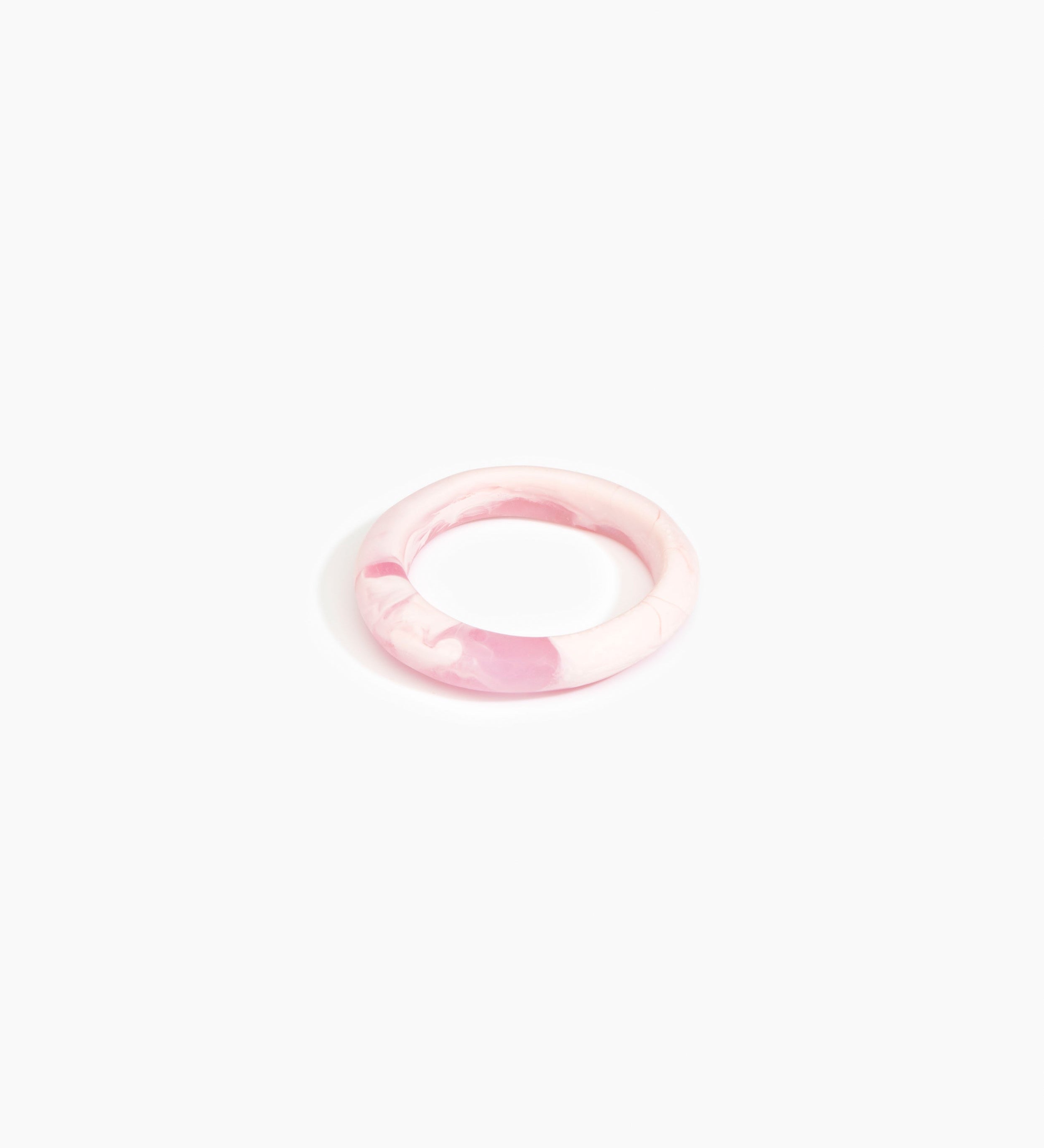 Dinosaur Designs Small Organic Bangle Bracelets in Shell Pink Colour resin with Regular Fit