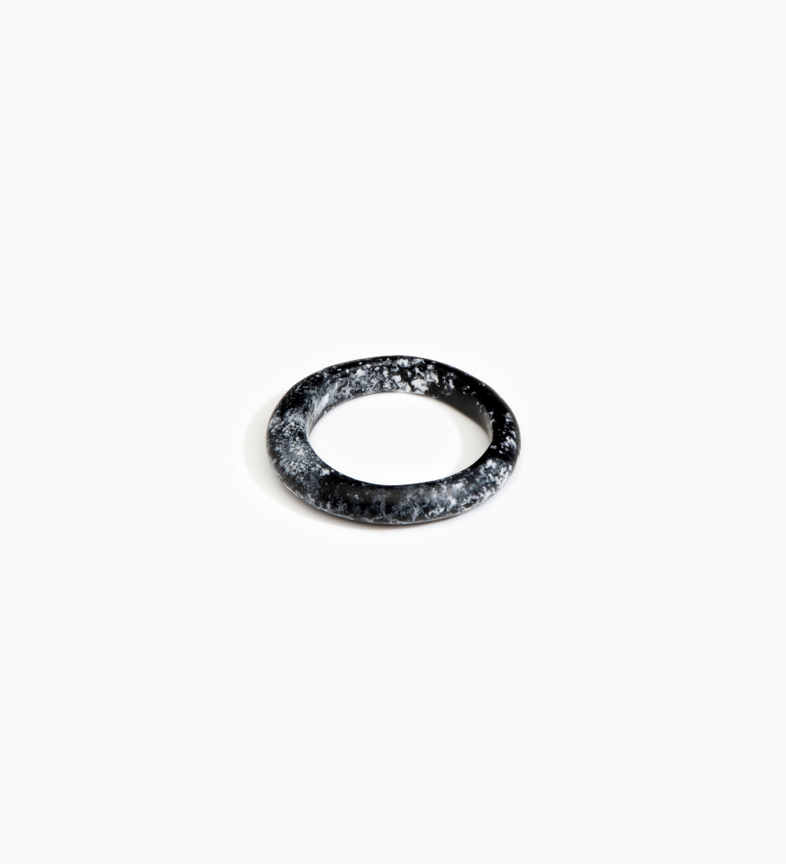 Dinosaur Designs Small Organic Bangle Bracelets in Black Marble Colour resin with Regular Fit