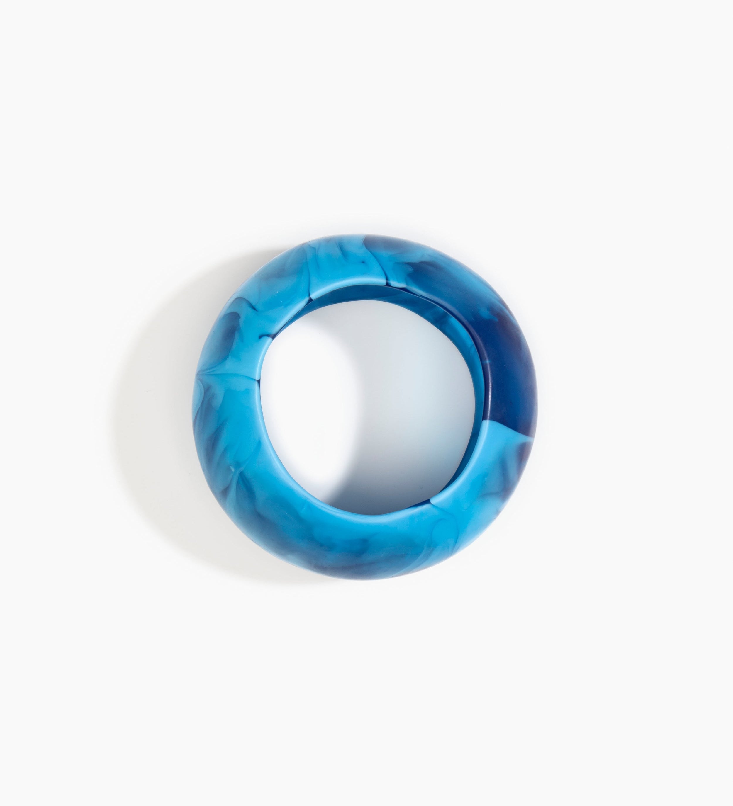 Dinosaur Designs Boulder Bangle Bracelets in Sky Colour resin with Wide Fit