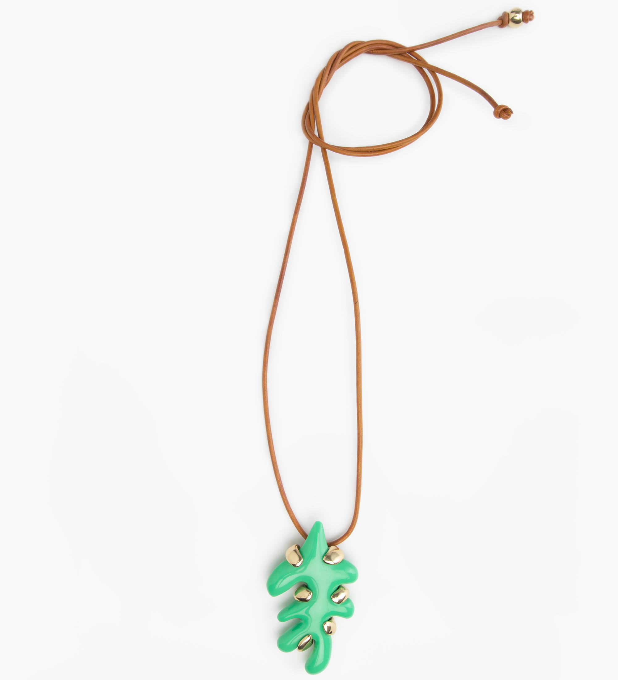 Dinosaur Designs Paradise Leaf Pendant Necklaces in Leaf Colour resin 