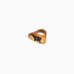 Dinosaur Designs Shield Ring Rings in Dark Horn Colour resin with Wide Fit