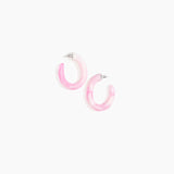 Dinosaur Designs Medium Pebble Loop Earrings Earrings in Shell Pink Colour resin 