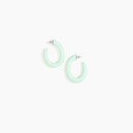 Dinosaur Designs Medium Pebble Loop Earrings Earrings in Mint Colour resin 