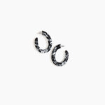 Dinosaur Designs Medium Pebble Loop Earrings Earrings in Black Marble Colour resin 