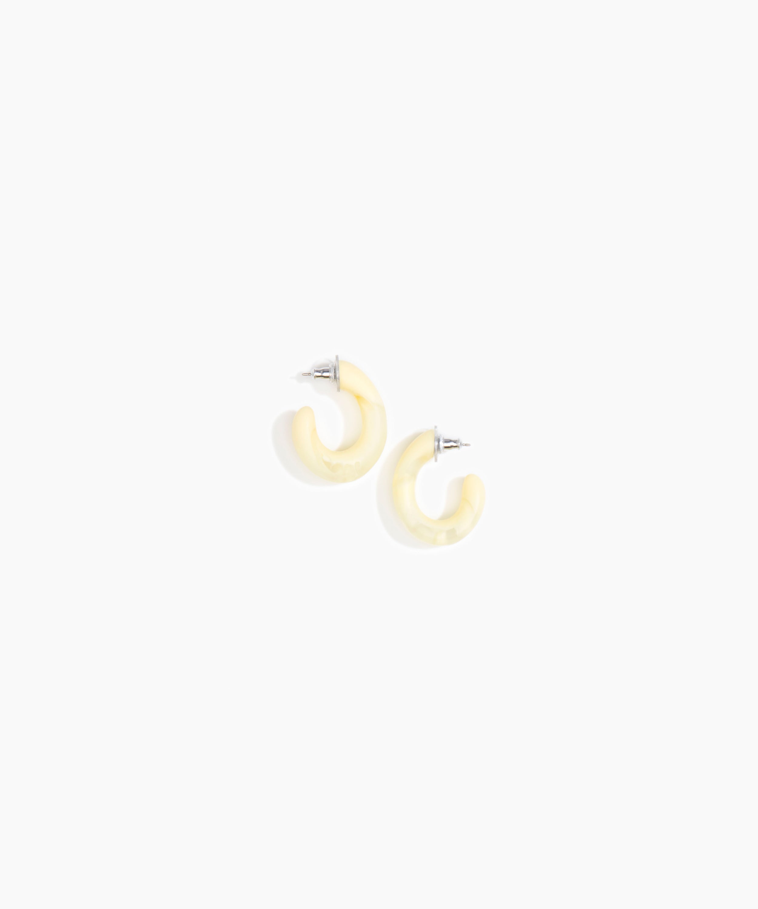 Dinosaur Designs Small Pebble Loop Earrings Earrings in Lemon Colour resin 