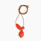 Dinosaur Designs Rock Cluster Pendant Necklaces in Coral Pop Colour resin with Nano-Coated Brass Bead Material