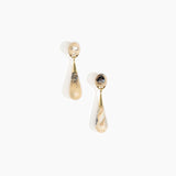 Dinosaur Designs Medium Dew Drop Earrings Earrings in Sandy Pearl Colour resin with Studs Backing