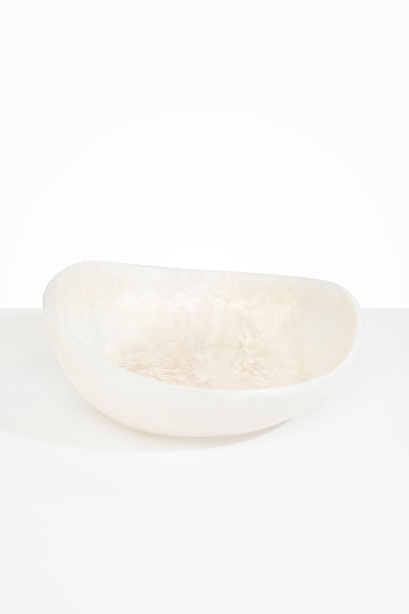 Dinosaur Designs Large Flow Bowl Bowls in Chalk Swirl Colour resin