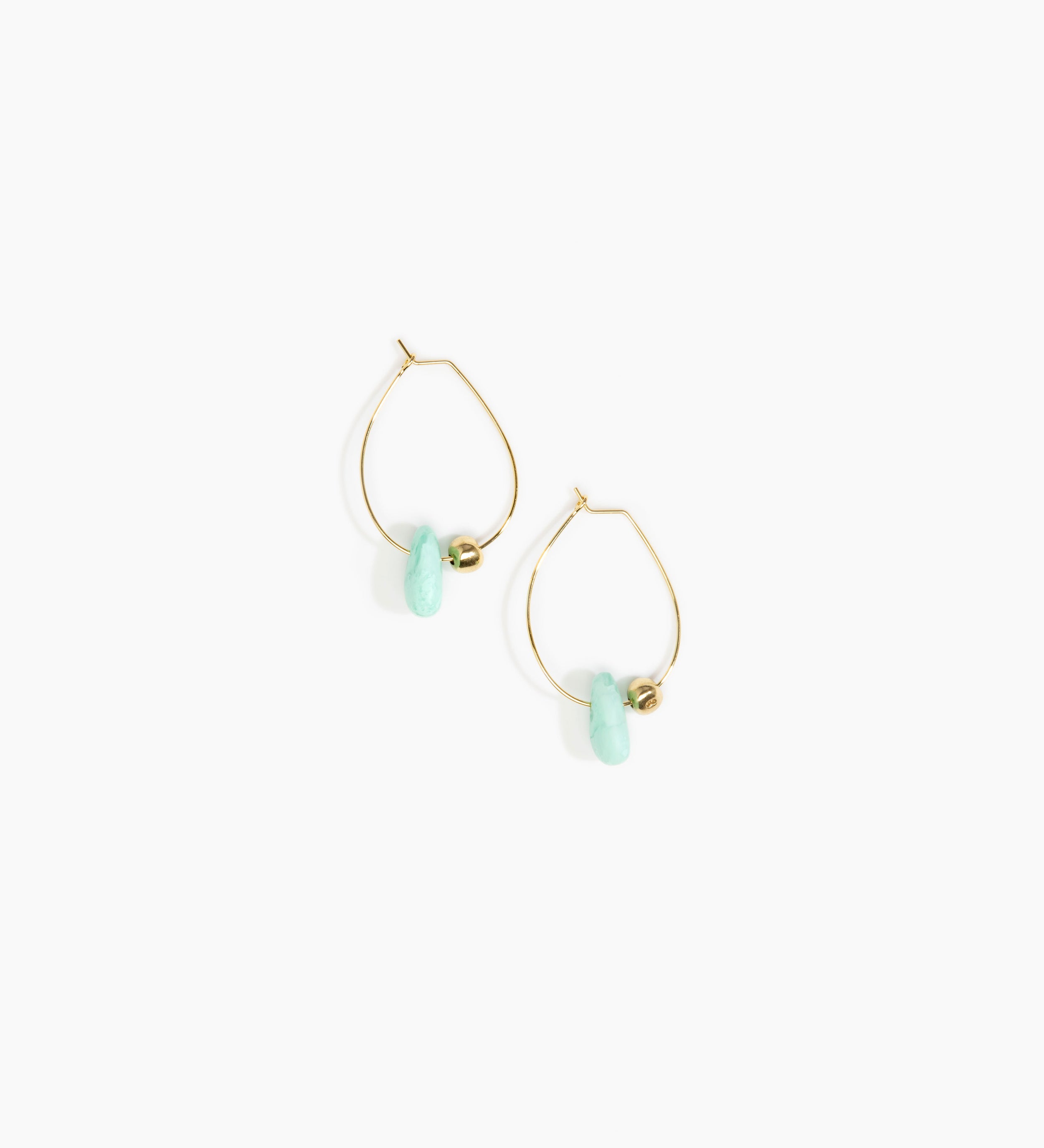 Dinosaur Designs Joie De Vivre Hoop Earrings Earrings in Mint Colour resin with Gold-Filled Material