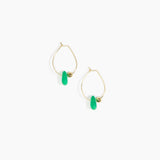 Dinosaur Designs Joie De Vivre Hoop Earrings Earrings in Leaf Colour resin with Gold-Filled Material