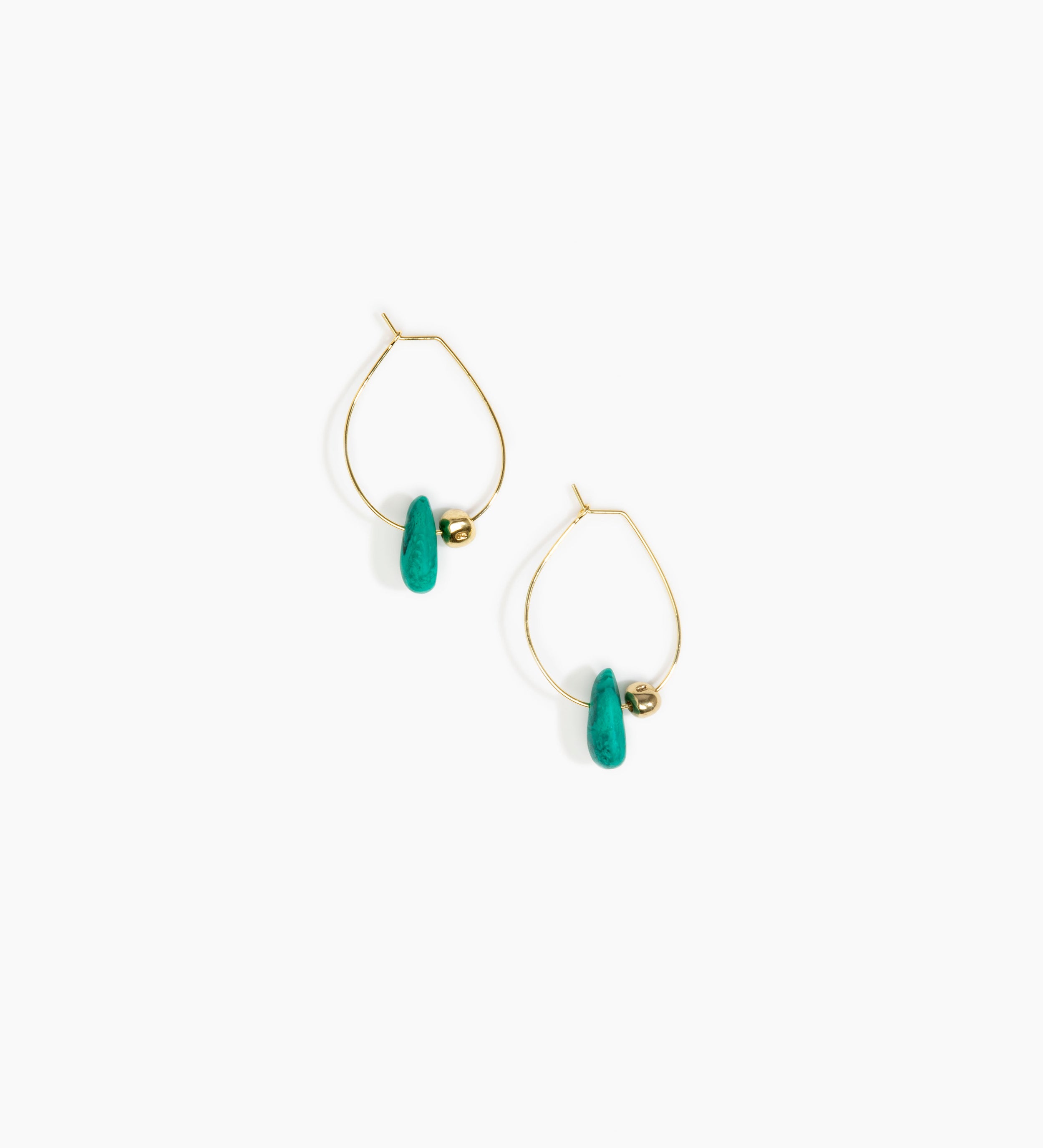 Dinosaur Designs Joie De Vivre Hoop Earrings Earrings in Mineral Swirl Colour resin with Gold-Filled Material