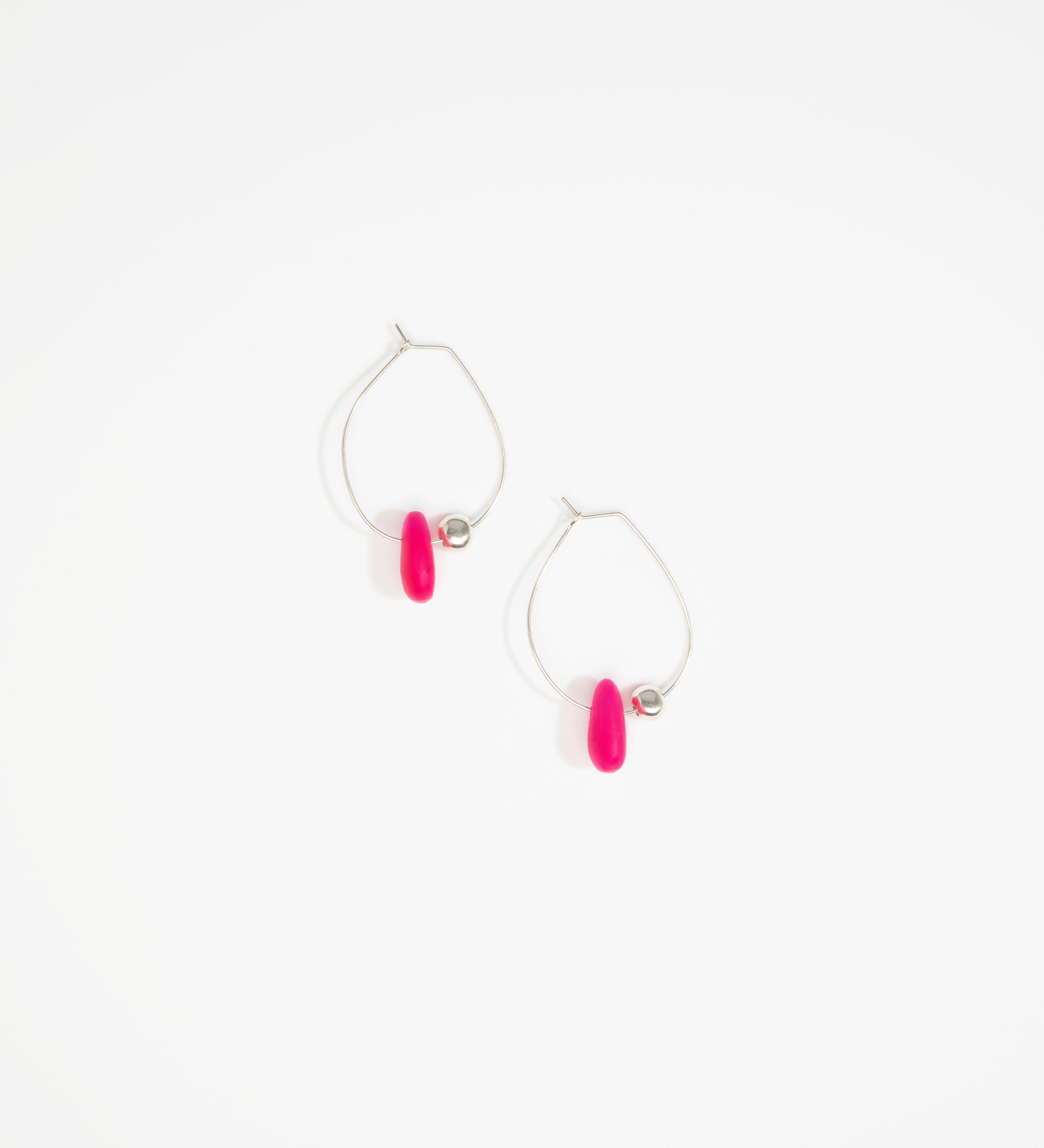 Dinosaur Designs Joie De Vivre Hoop Earrings Earrings in Flamingo Colour resin with 925 Sterling Silver Material