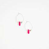 Dinosaur Designs Joie De Vivre Hoop Earrings Earrings in Flamingo Colour resin with 925 Sterling Silver Material