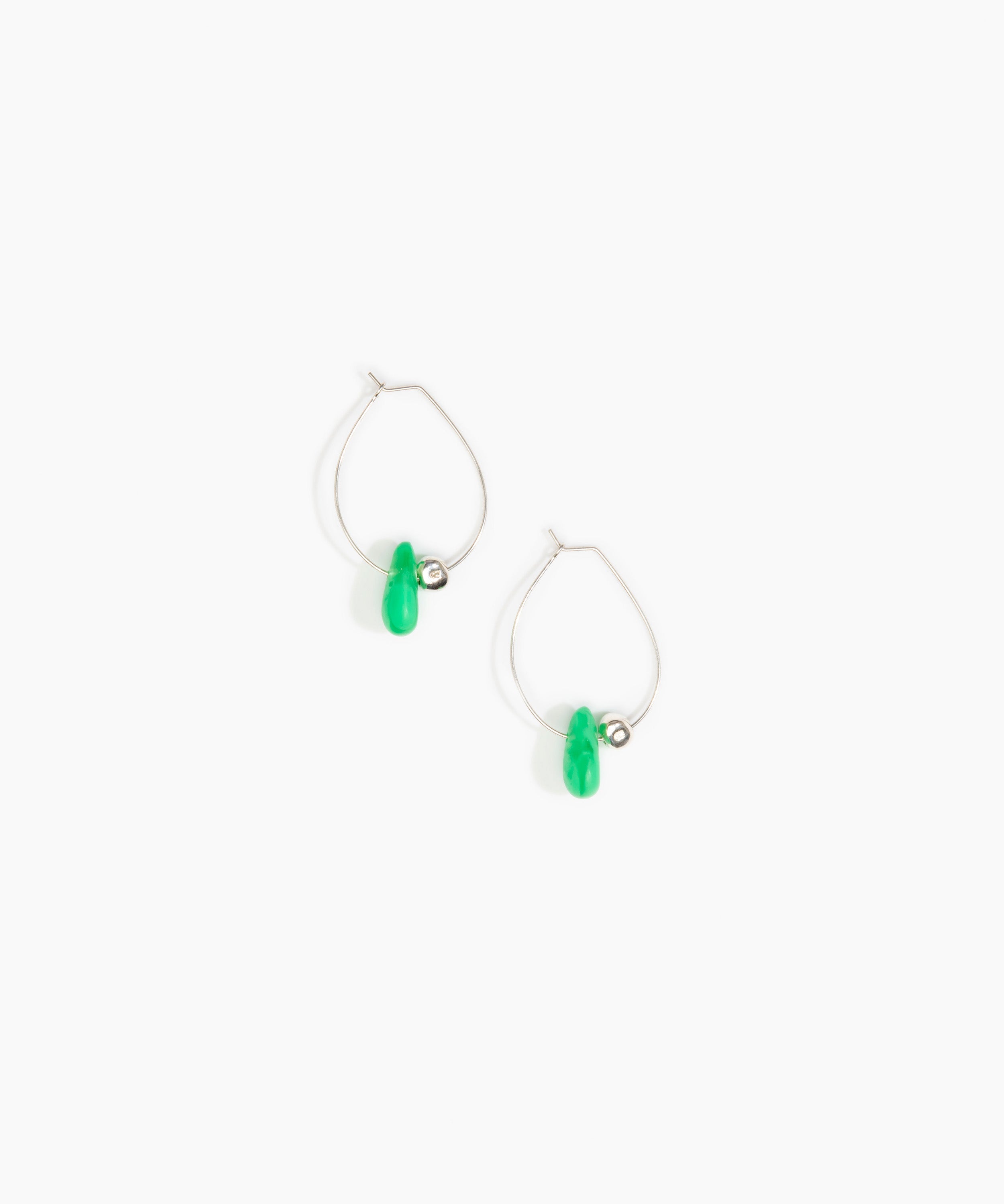 Dinosaur Designs Joie De Vivre Hoop Earrings Earrings in Leaf Colour resin with 925 Sterling Silver Material