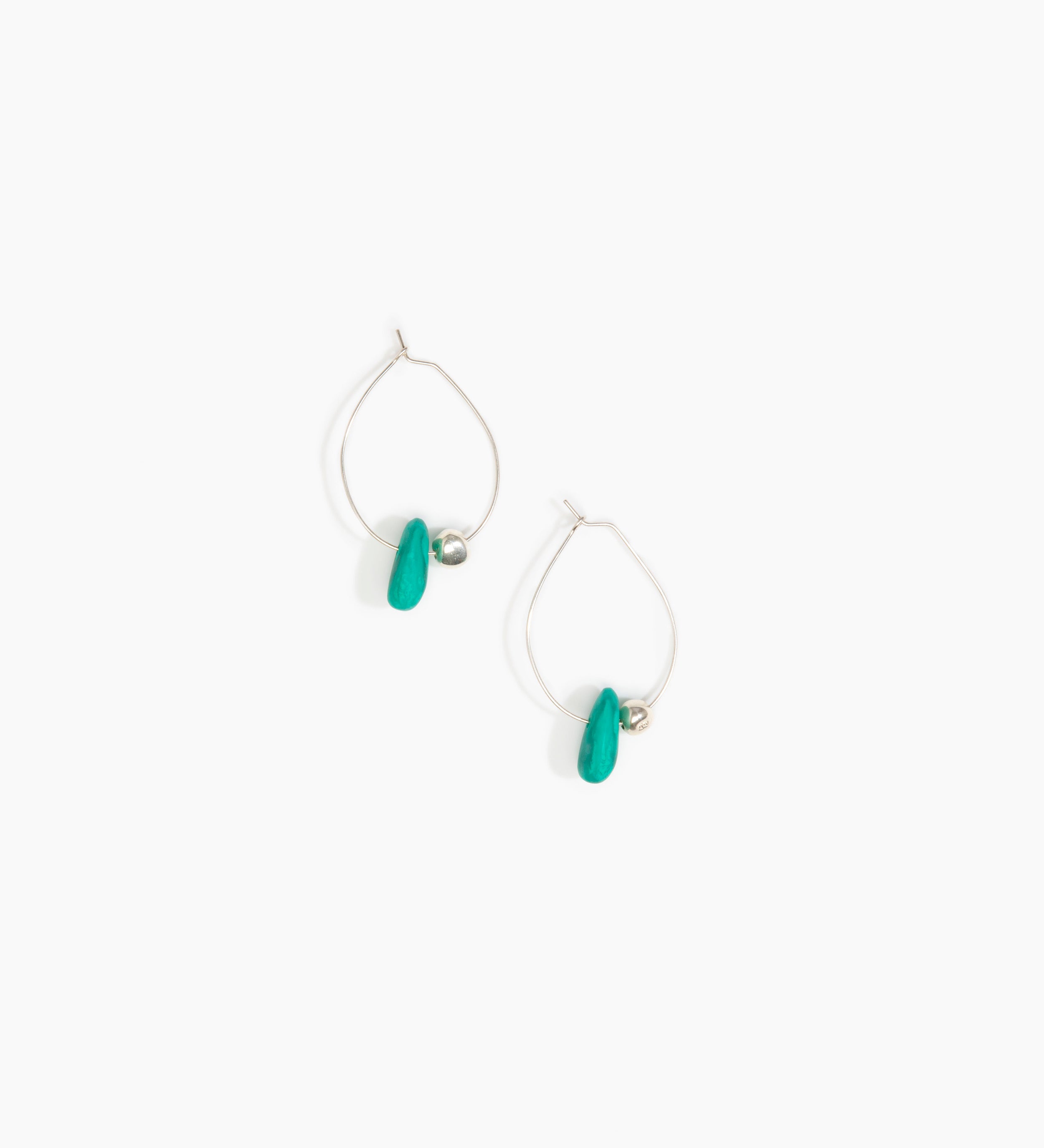 Dinosaur Designs Joie De Vivre Hoop Earrings Earrings in Mineral Swirl Colour resin with 925 Sterling Silver Material