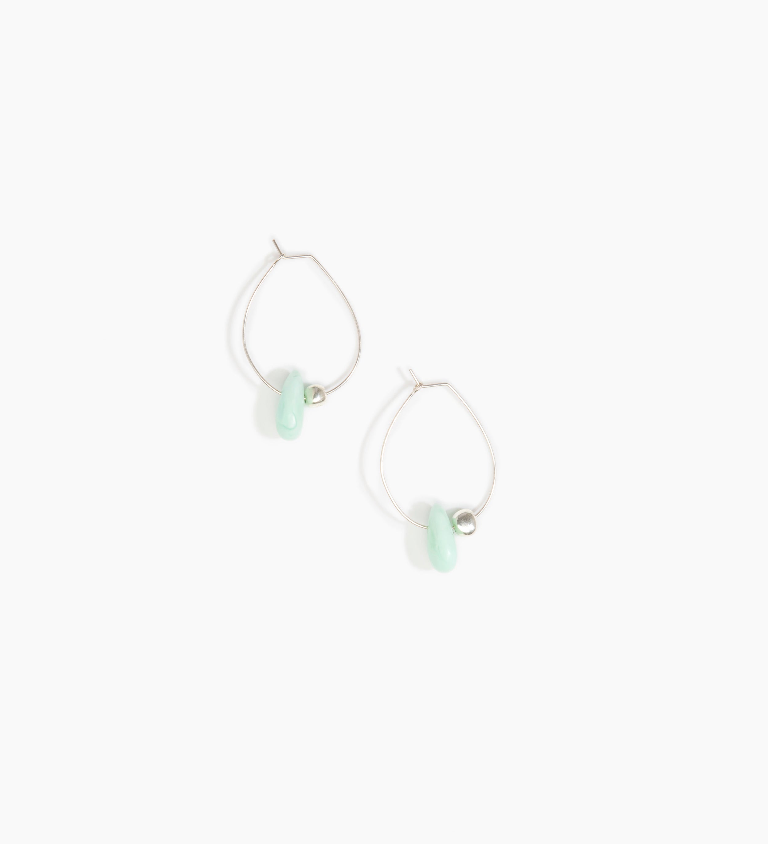 Dinosaur Designs Joie De Vivre Hoop Earrings Earrings in Mint Colour resin with 925 Sterling Silver Material