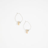 Dinosaur Designs Joie De Vivre Hoop Earrings Earrings in Sandy Pearl Colour resin with 925 Sterling Silver Material