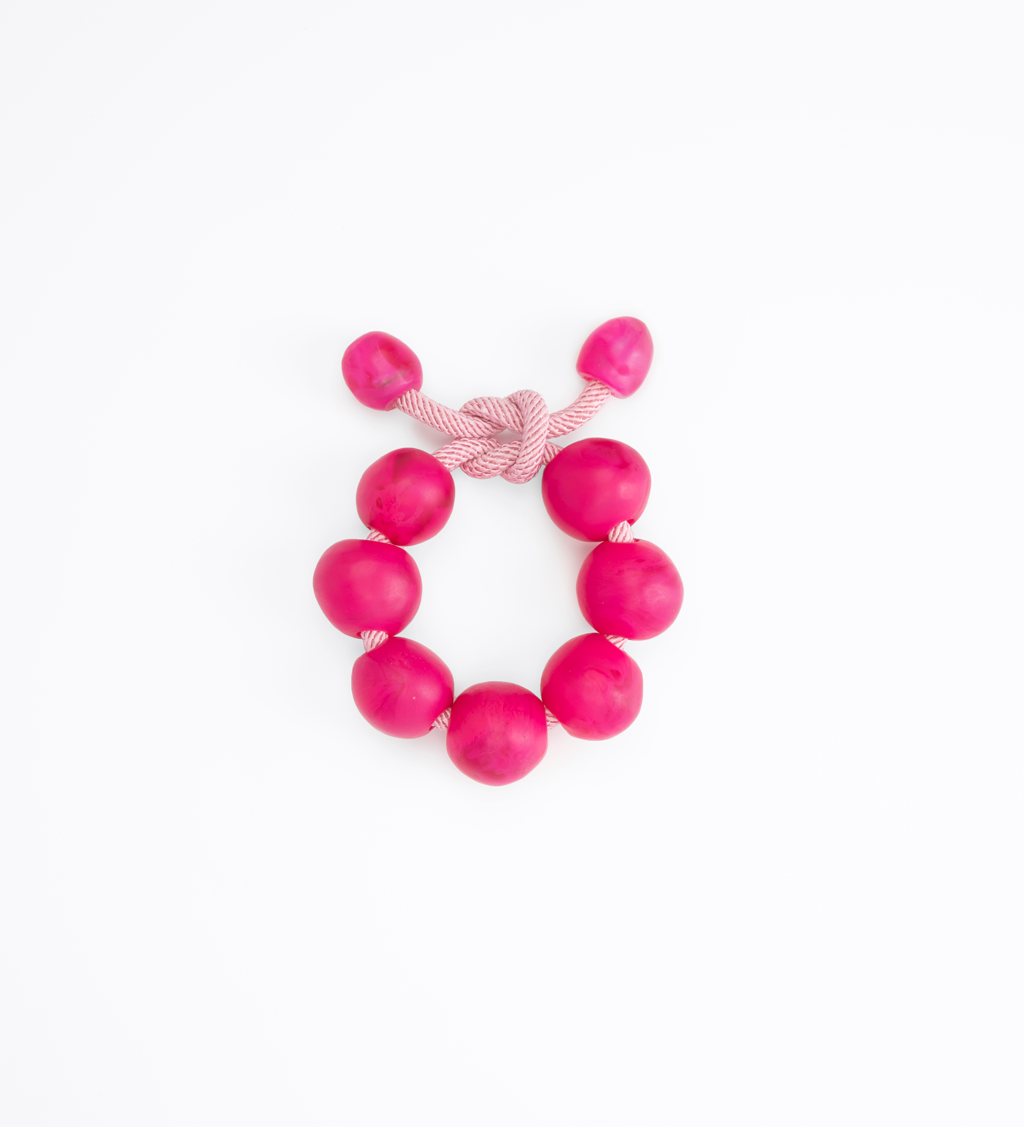 Dinosaur Designs Bold Ball Bracelet Bracelets in Flamingo Colour resin with One Size Fit