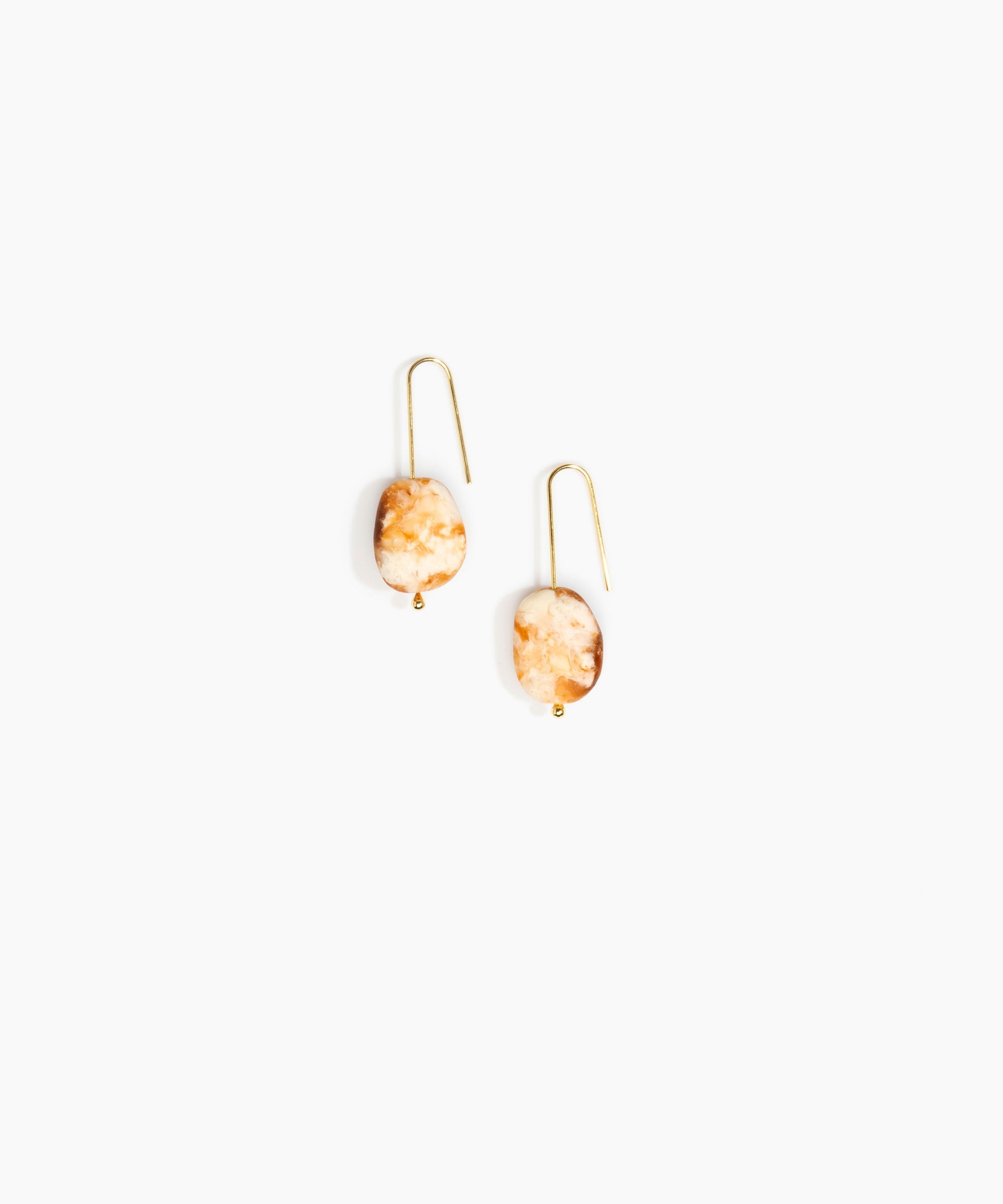 Dinosaur Designs Earth Wire Earrings Earrings in Light Horn Colour resin with Gold-Filled Material