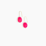 Dinosaur Designs Earth Wire Earrings Earrings in Flamingo Colour resin with Gold-Filled Material