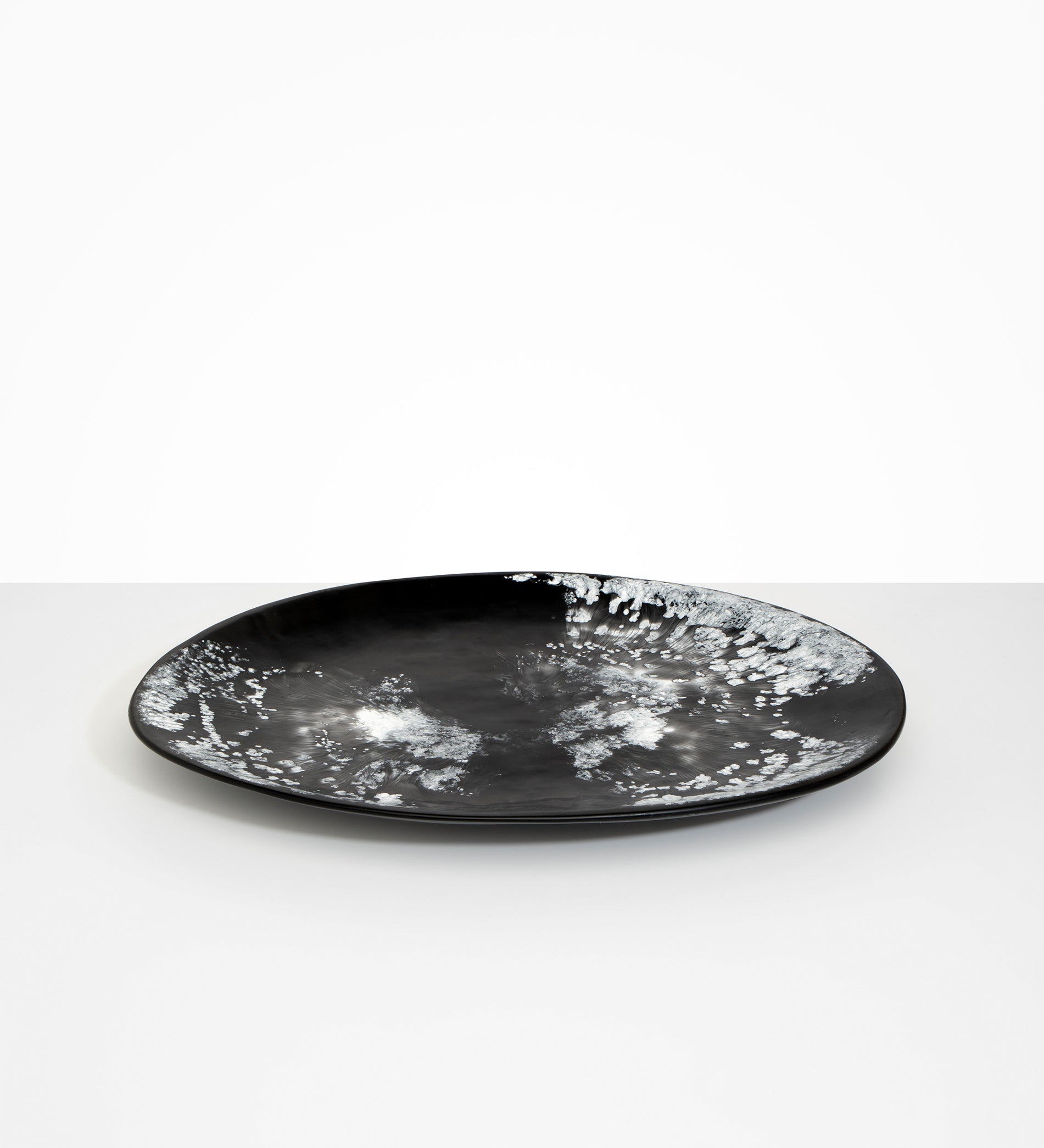 Dinosaur Designs Long Temple Platter Serving Platters in Black Marble Colour resin