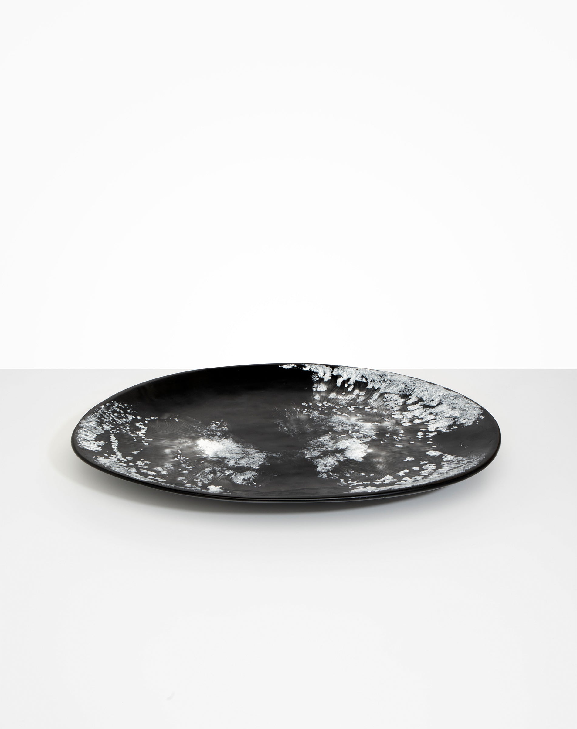 Dinosaur Designs Long Temple Platter Serving Platters in Black Marble Colour resin