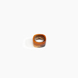 Dinosaur Designs Cube Ring Rings in Dark Horn Colour resin with Wide Fit