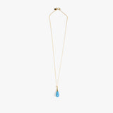 Dinosaur Designs Dew Drop Pendant Necklaces in Sky Colour resin with Gold-Filled Material