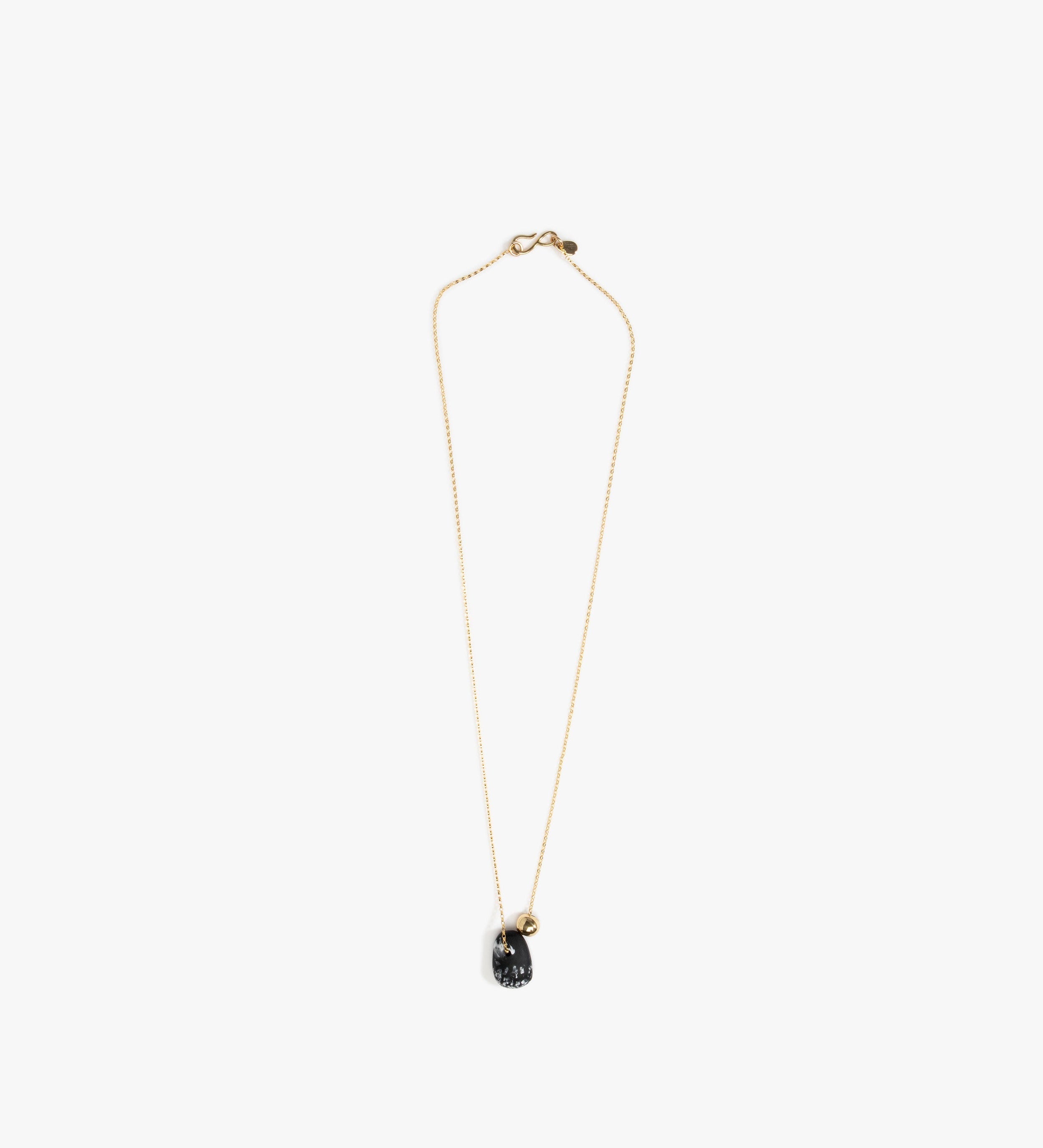 Dinosaur Designs Joie De Vivre Pendant Necklaces in Black Marble Colour resin with Gold-Filled Material