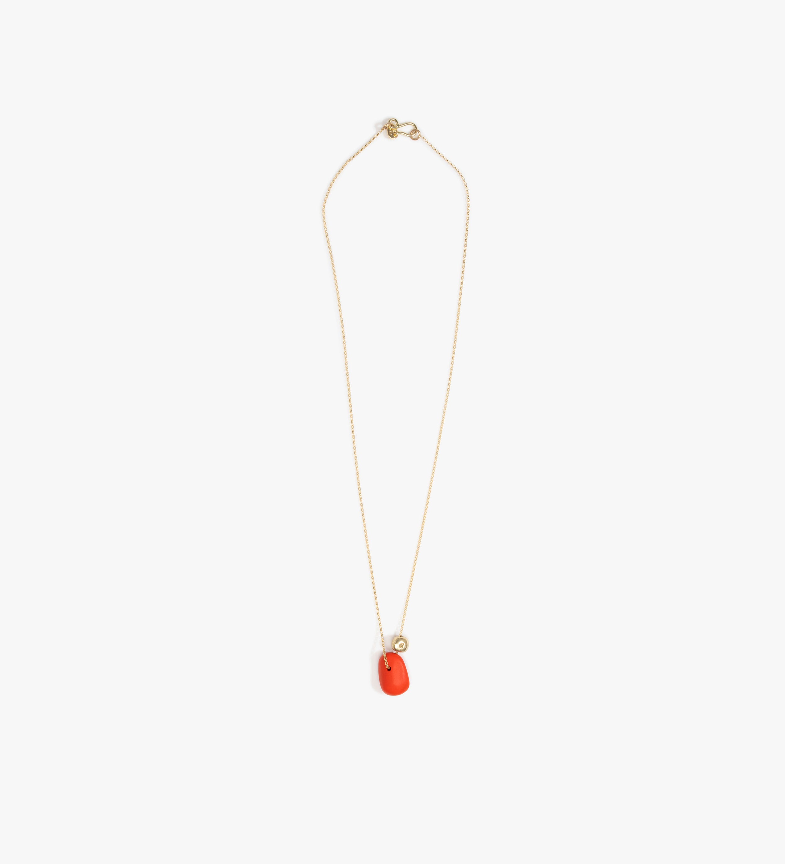 Dinosaur Designs Joie De Vivre Pendant Necklaces in Coral Pop Colour resin with Gold-Filled Material