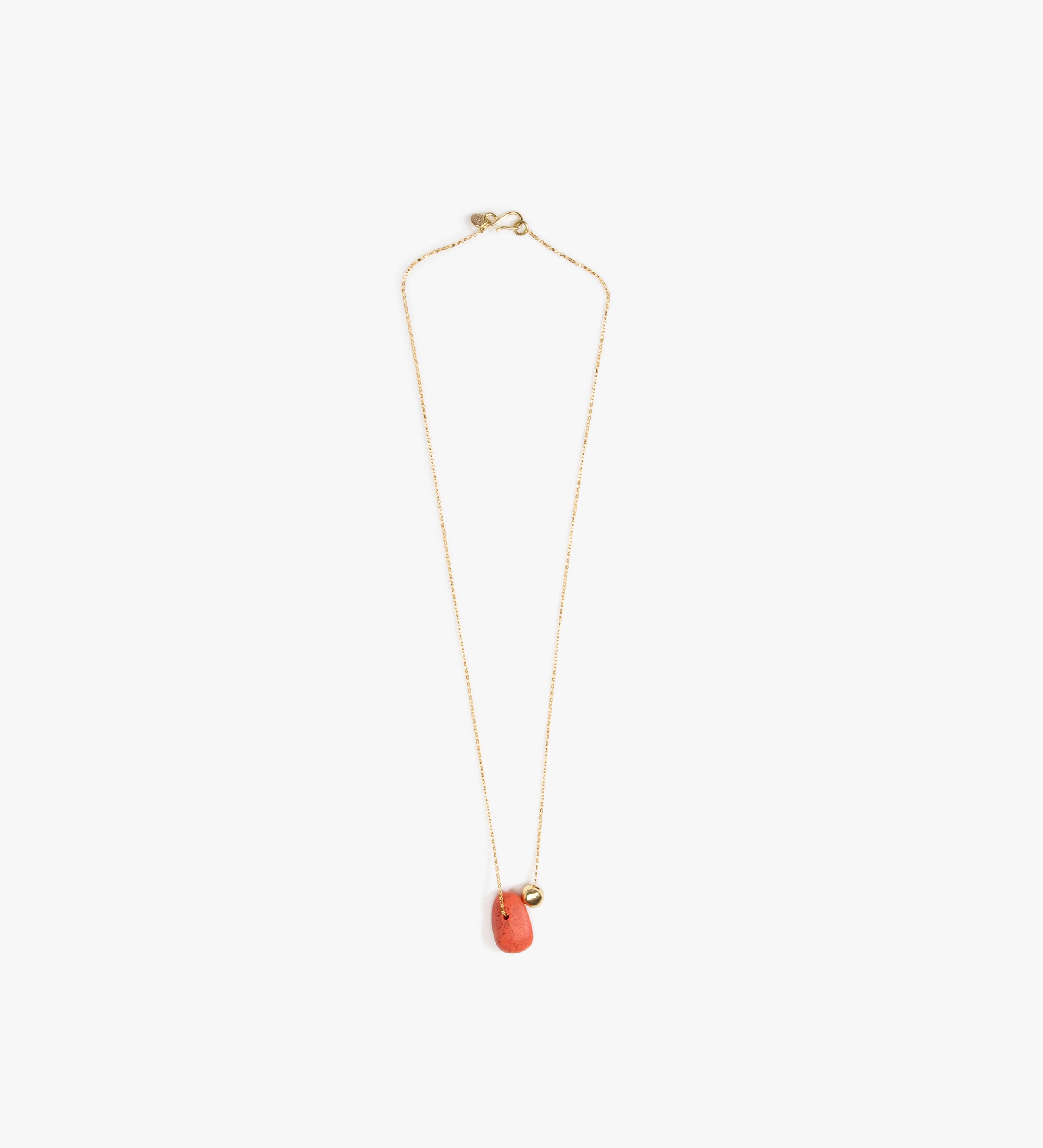 Dinosaur Designs Joie De Vivre Pendant Necklaces in Coral Swirl Colour resin with Gold-Filled Material